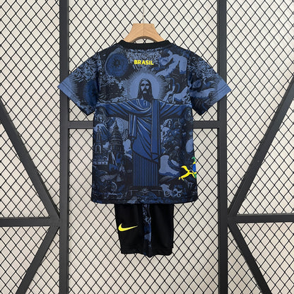 סט הילדים של נבחרת ברזיל 2024 – מהדורה מיוחדת כחולה